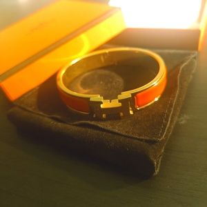 Hermes H Clic Clac Orange Bracelet